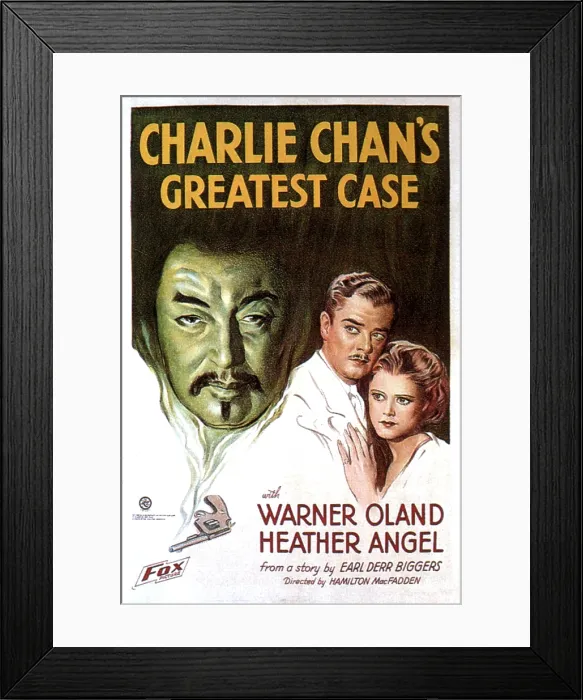 Framed Print : CHARLIE CHAN'S GREATEST CASE, US poster art, from left: Warner Oland as Charlie Chan, John Warburton, Heather Angel, 1933. TM & copyright 20th Century Fox Film Corp