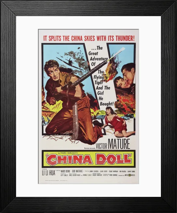Framed Print : CHINA DOLL, US poster, Victor Mature, Li Li Hua, 1958