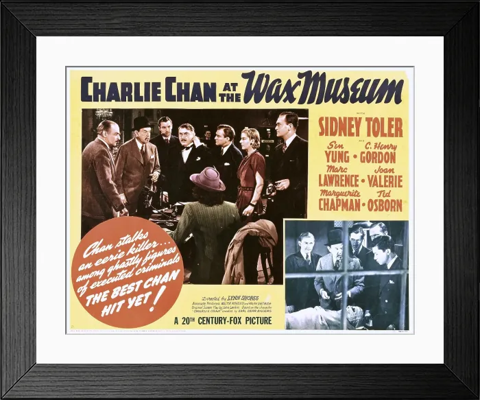Framed Print : CHARLIE CHAN AT THE WAX MUSEUM, inset top and bottom second from left: Sidney Toler, 1940, TM and Copyright 20th Century Fox Film Corp