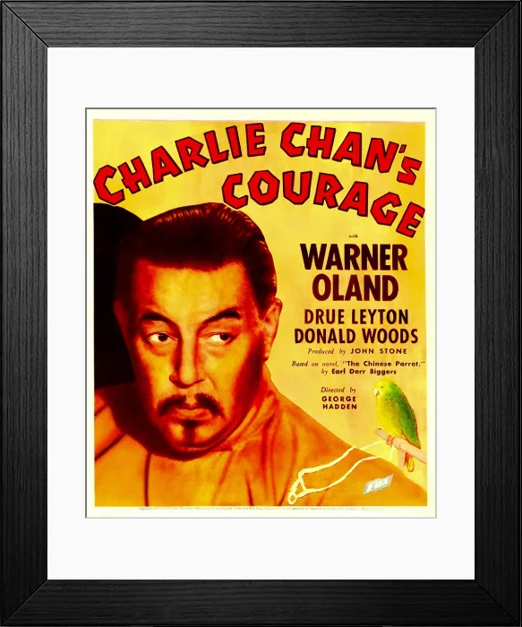 Framed Print : CHARLIE CHAN'S COURAGE, Warner Oland on window card, 1934, TM and Copyright 20th Century Fox Film Corp. All rights reserved. / courtesy Everett Collection Framed Print : CHARLIE CHAN'S COURAGE, Warner Oland on window card, 1934, TM and Copyright 20th Century Fox Film Corp. All rights reserved. / courtesy Everett Collection
