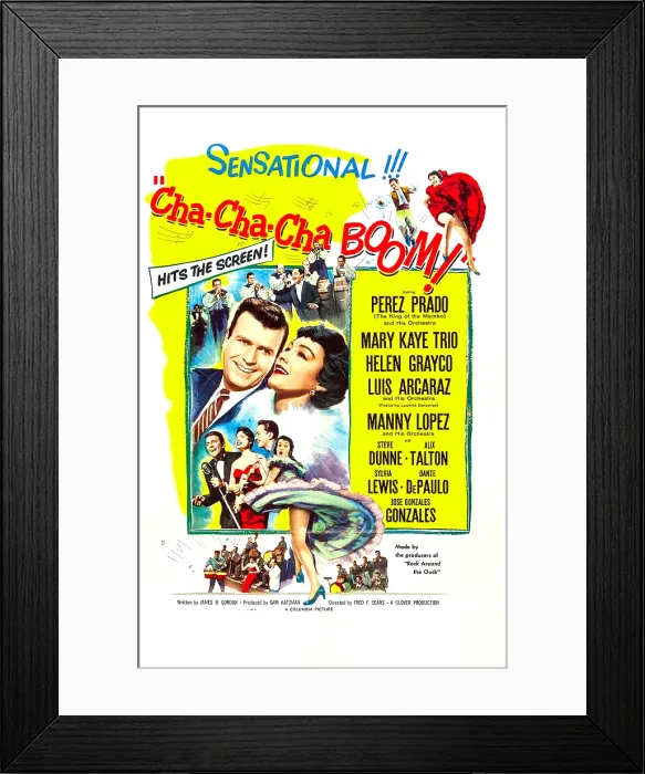 Framed Print : CHA-CHA-CHA BOOM!, US poster art, from left: Stephen Dunne, Alix Talton, 1956