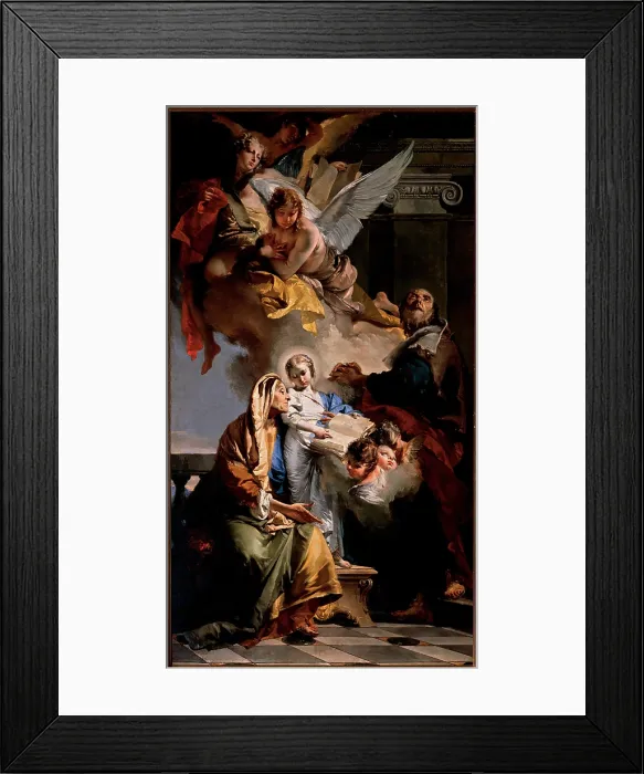 Framed Print : Tiepolo Giambattista, The Education of the Virgin Mary, 1732, 18th Century, oil on canvas, Italy, Veneto, Venice, Santa Maria della Fava Church