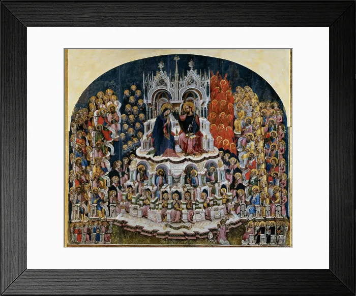 Framed Print : Jacobello del Fiore, Jacobello del Fiore, Coronation of the Virgin, 1400 - 1450, 15th Century, panel gold ground, Italy, Veneto, Venice, Accademia Galleries