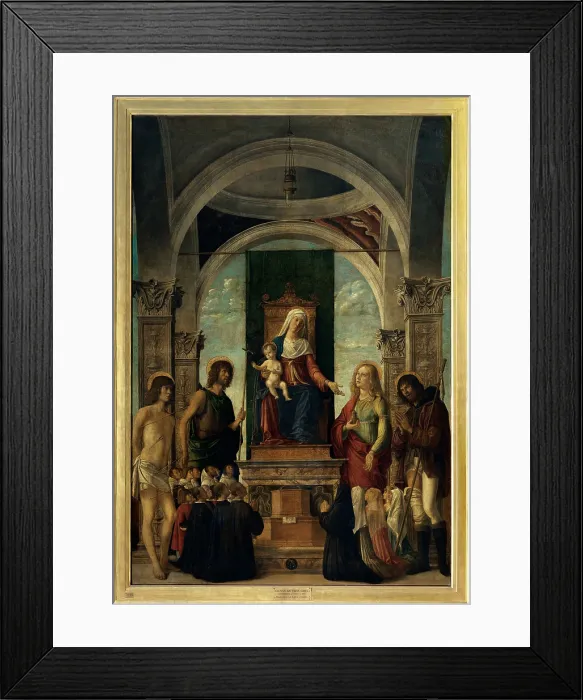 Framed Print : Cima da Conegliano Giovanni Battista known as Cima da Conegliano, Madonna and Child Enthroned with St Sebastian, St John the Baptist, St Mary Magdalene Framed Print : Cima da Conegliano Giovanni Battista known as Cima da Conegliano, Madonna and Child Enthroned with St Sebastian, St John the Baptist, St Mary Magdalene