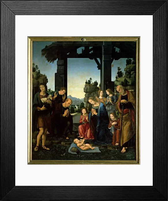 Framed Print : Lorenzo di Credi, The Adoration of Christ, 15th Century, panel, Italy, Tuscany, Florence, Uffizi Gallery, (598000) Everett CollectionMondadori Portfolio**US SALES ONLY**