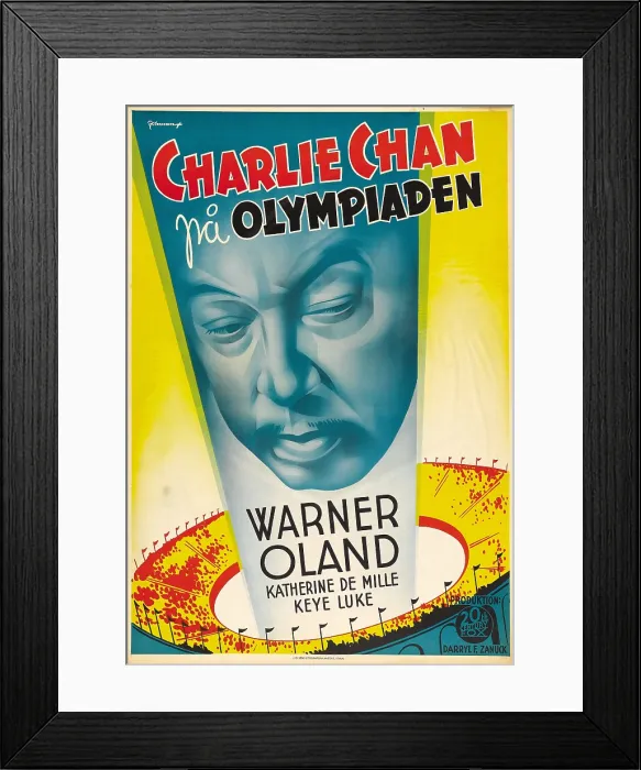 Framed Print : CHARLIE CHAN AT THE OLYMPICS, Swedish poster art, Warner Oland, 1937. TM and Copyright 20th Century-Fox Film Corp. All Rights Reserved / Courtesy: Everett Collection Framed Print : CHARLIE CHAN AT THE OLYMPICS, Swedish poster art, Warner Oland, 1937. TM and Copyright 20th Century-Fox Film Corp. All Rights Reserved / Courtesy: Everett Collection