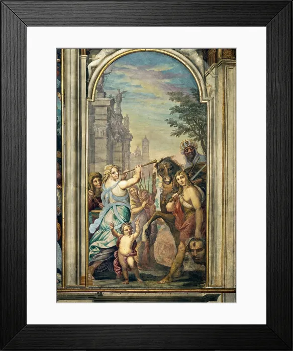 Framed Print : Procaccini Ercole il Giovane, The Return of David, 1663, 17th Century, fresco, Italy, Lombardy, Monza, Brianza, Cathedral