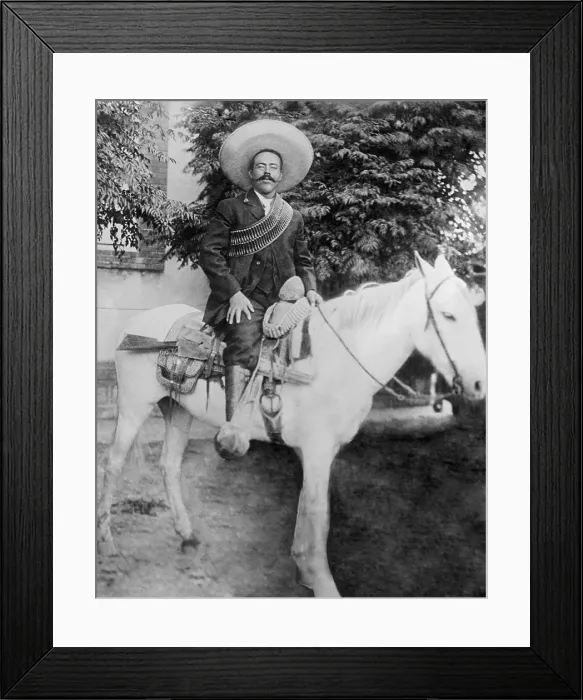 Framed Print : Francisco Pancho Villa, Commander of northern Mexican Revolutionary forces, on horseback. C. 1910-1916 (BSLOC_2016_13_81.jpg )