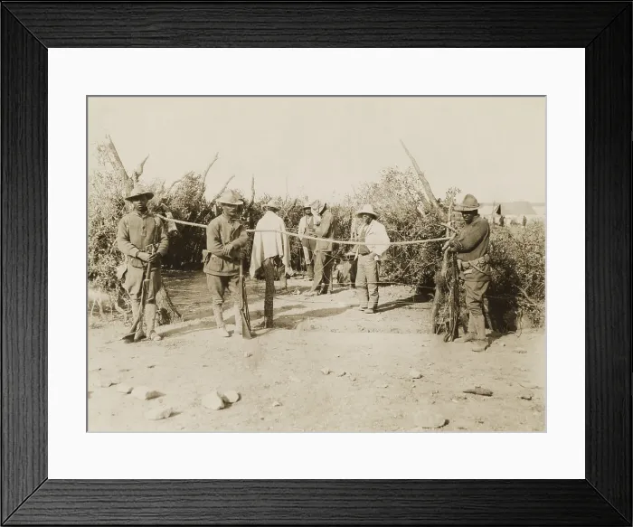 Framed Print : African American soldiers of 24th infantry guarding prisoners during the Mexican Punitive Expedition Framed Print : African American soldiers of 24th infantry guarding prisoners during the Mexican Punitive Expedition