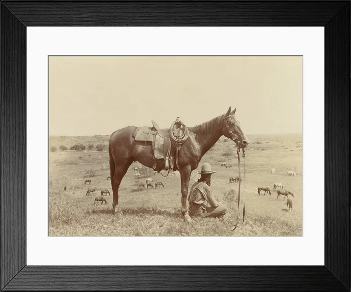 Framed Print : The Horse Wrangler, by Erwin E. Smith, 1910. Wranglers were cowboys who took care of the horses on a cattle drive