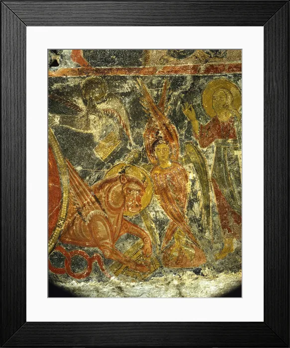 Framed Print : Figures of Prophets, by Unknown Artist, 12th Century, fresco - Italy, Puglia, Saint Vito of Normans, Crypt of Saint Biagio. Detail Framed Print : Figures of Prophets, by Unknown Artist, 12th Century, fresco - Italy, Puglia, Saint Vito of Normans, Crypt of Saint Biagio. Detail