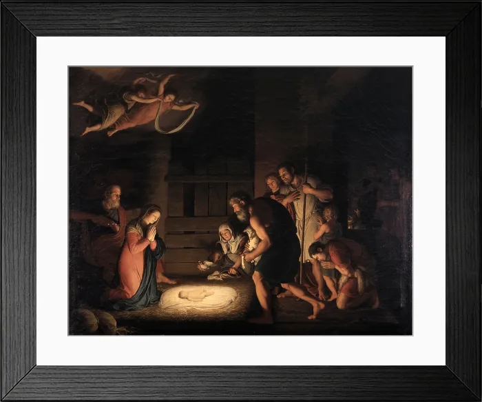 Framed Print : Adoration of the Shepherds, by Giuseppe Diotti, 1809, 19th Century, oil on canvas - Italy, Lombardy, Milan, Brera Collection. Whole artwork view Framed Print : Adoration of the Shepherds, by Giuseppe Diotti, 1809, 19th Century, oil on canvas - Italy, Lombardy, Milan, Brera Collection. Whole artwork view