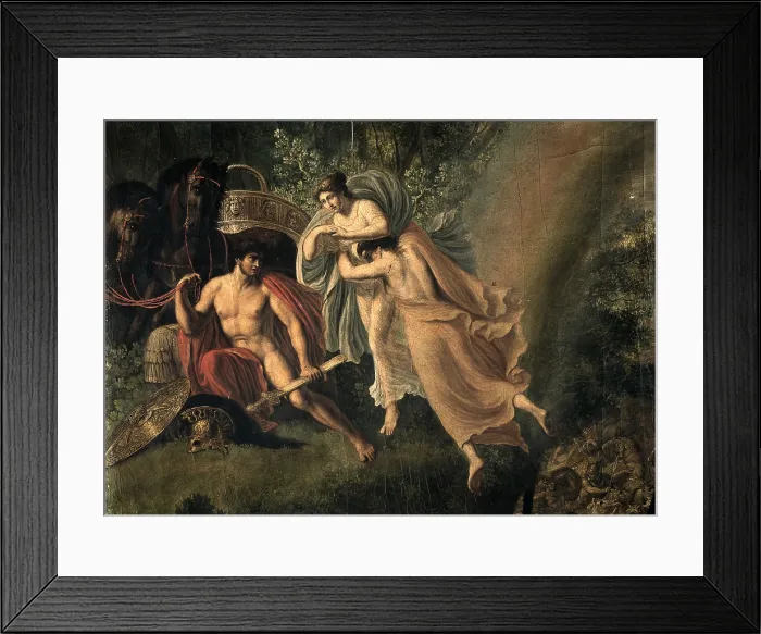 Framed Print : Thetis comforting Achilles, by Luigi Ademollo, 1750 - 1799, 18th Century, oil on canvas - Italy, Lombardy, Milan, Brera Collection. Detail. The group of figures