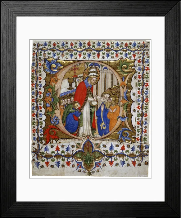 Framed Print : Annunciation n. 2099, by Olivetano Master, 15th century, miniature - Italy, Veneto, Venice, Institute of Art History - Giorgio Cini Foundation. Whole artwork view