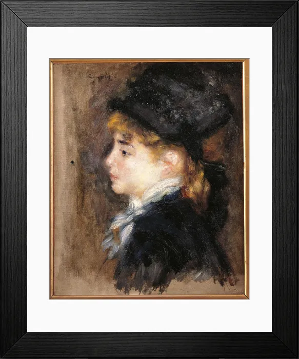 Framed Print : Portrait of a Woman, possibly Margot, by Pierre-Auguste Renoir, 1876 - 1878 about, 19th Century, oil on canvas, cm 46, 5 x 38 - France, Ile de France, Paris, Muse dOrsay, R.F