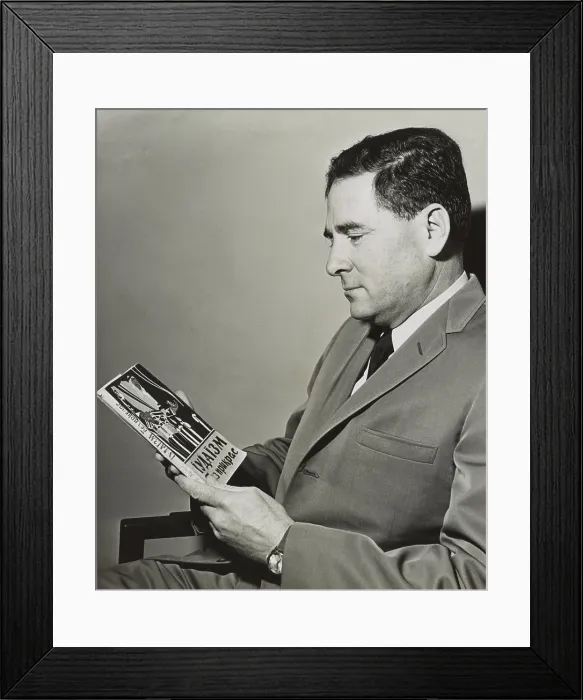 Framed Print : Morris B. Abram, President American Jewish Committee, holding Russian anti-Semitic book. Feb. 28, 1964 Framed Print : Morris B. Abram, President American Jewish Committee, holding Russian anti-Semitic book. Feb. 28, 1964