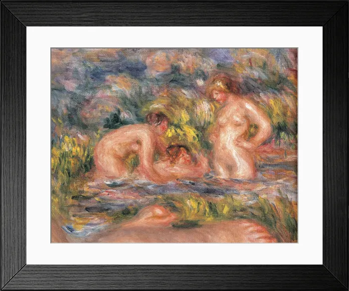 Framed Print : The Bathers, by Pierre-Auguste Renoir, 1918 - 1919 about, 20th Century, oil on canvas, cm 110 x 160 - France, Ile de France, Paris, Muse dOrsay, RF 2795. Detail