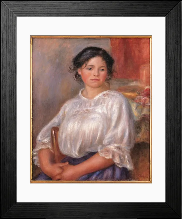 Framed Print : Seated Young Woman (Hlne Bellon), by Pierre-Auguste Renoir, 1909 about, 20th Century, oil on canvas, cm 65, 5 x 54, 5 - France, Ile de France, Paris, Muse dOrsay, R.F. 2018. All Framed Print : Seated Young Woman (Hlne Bellon), by Pierre-Auguste Renoir, 1909 about, 20th Century, oil on canvas, cm 65, 5 x 54, 5 - France, Ile de France, Paris, Muse dOrsay, R.F. 2018. All