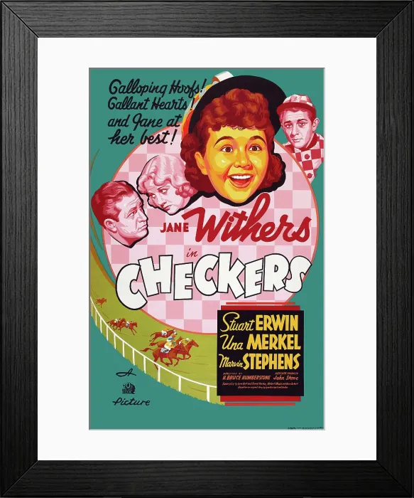 Framed Print : CHECKERS, poster art, l-r: Stuart Erwin, Una Merkel, Jane Withers, Marvin Stephens, 1937. TM and Copyright 20th Century Fox Film Corp