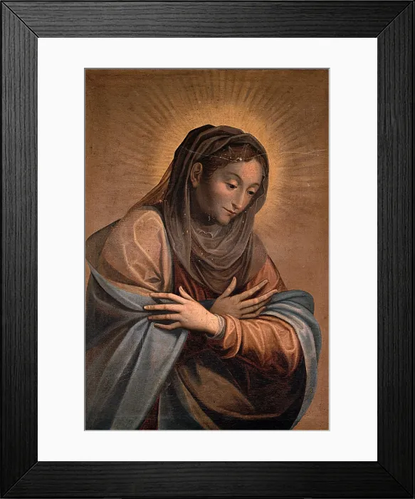 Framed Print : Caccia Guglielmo know as Moncalvo, The Virgin Mary Praying, 17th Century, oil on canvas, Italy, Lombardy, Monza, Brianza, Cathedral