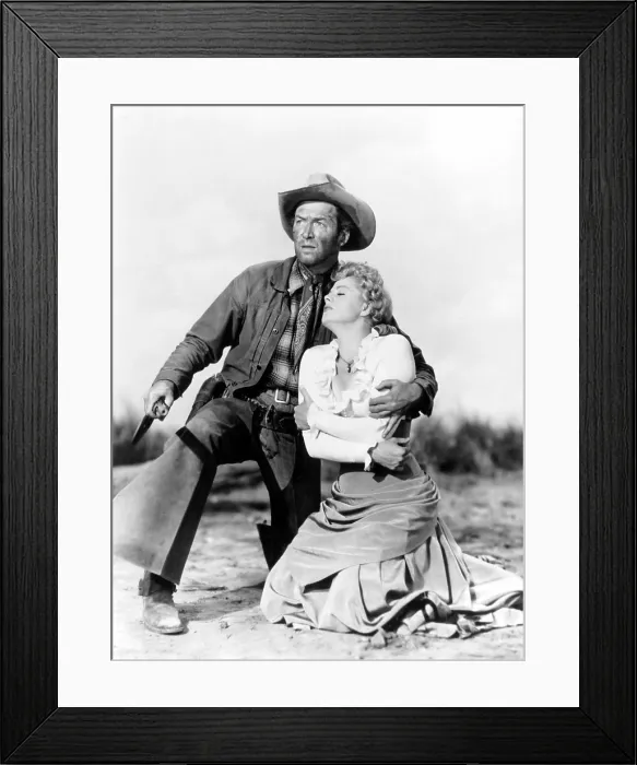 Framed Print : WINCHESTER 73, from left: James Stewart, Shelley Winters, 1950