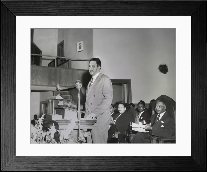 Framed Print : Thurgood Marshall, speaking at NAACP Conference in Dallas March 24-26, 1950. He spoke about the Sweatt and McLaurin cased which the NAACP was taking to the Supreme court Framed Print : Thurgood Marshall, speaking at NAACP Conference in Dallas March 24-26, 1950. He spoke about the Sweatt and McLaurin cased which the NAACP was taking to the Supreme court