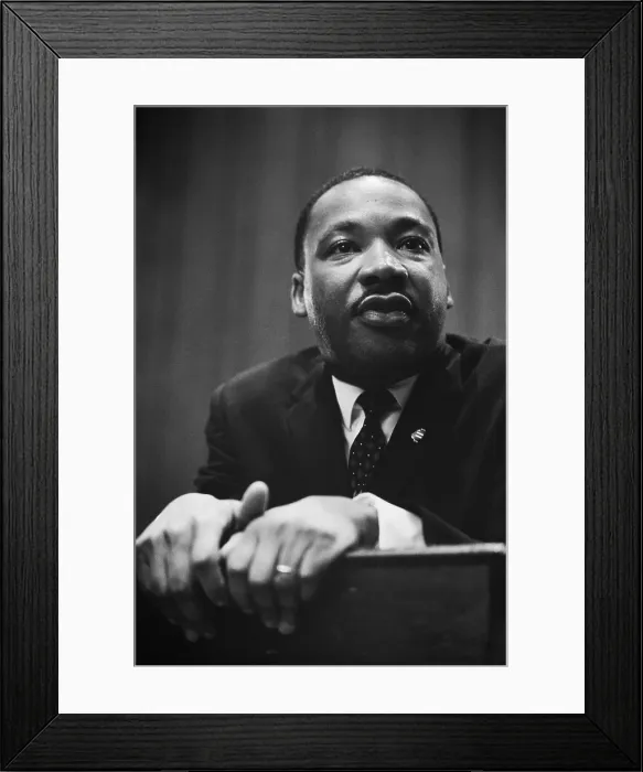 Framed Print : Martin Luther King at a press conference in Washington, D.C. on March 26, 1964. - (BSLOC_2015_1_97)