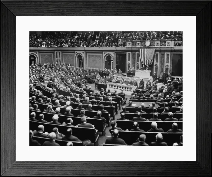 Framed Print : President Woodrow Wilson delivering his opening message to the 63rd Congress, April 8, 1913 Framed Print : President Woodrow Wilson delivering his opening message to the 63rd Congress, April 8, 1913
