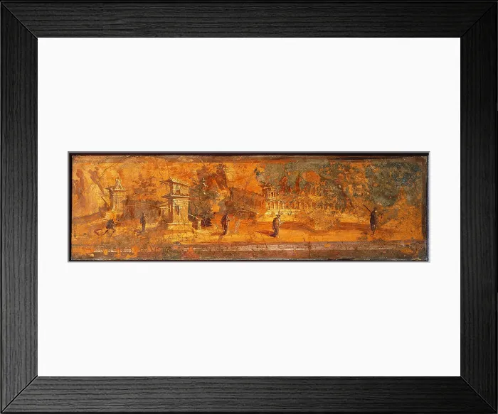 Framed Print : Yellow Monochrome, by unknown artist, 45-79, 1st Century A.D. ripped fresco, 28 x 98 cm - Italy, Campania, Naples, National Archaeological Museum, Room LXXIV, inv. 9489