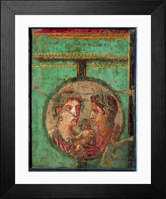Framed Print : Dionysus with Maenad and Satyr, by unknown artist, 25-45, 1st Century A.D. ripped fresco, 45, 5 x 35, 5 cm - Italy, Campania, Naples, National Archaeological Museum, Room LXXVIII Framed Print : Dionysus with Maenad and Satyr, by unknown artist, 25-45, 1st Century A.D. ripped fresco, 45, 5 x 35, 5 cm - Italy, Campania, Naples, National Archaeological Museum, Room LXXVIII