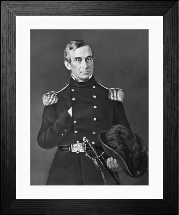 Framed Print : Major Robert Anderson lead the garrison during the Battle of Fort Sumter in April 1861. On May 15, 1861, he was promoted to Brig