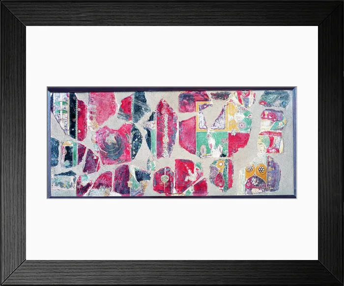 Framed Print : Pastiche of Fragments, by unknown artist, 45-79, 1st Century A.D. ripped fresco, 24 x 57 cm - Italy, Campania, Naples, National Archaeological Museum, Room LXVIII, inv. 9907
