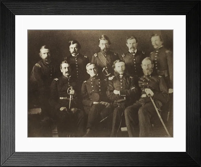 Framed Print : Officers of U.S. Garrison, Fort Sumter, April, 1861. In front row: Capt. Abner Doubleday, Major Robert Anderson, Asst. Secy. S. W. Crawford, Capt. J. S. Foster