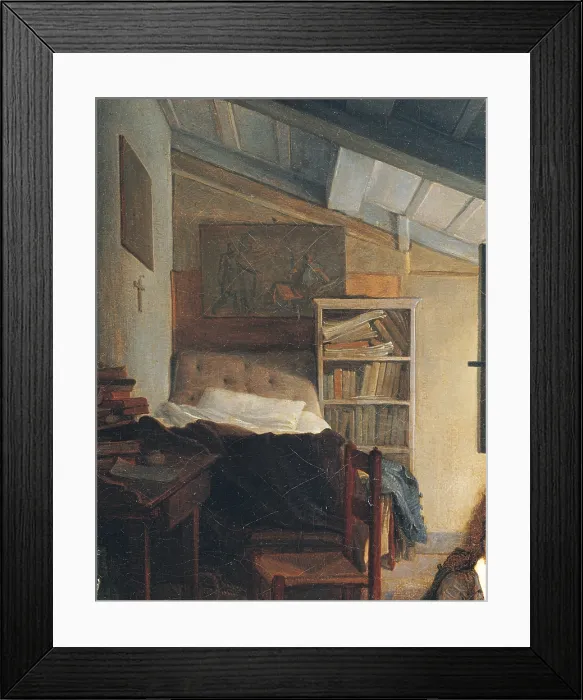 Framed Print : Self portrait, by Tommaso Minardi, 1807 - 1813 about, 19th Century, oil on canvas, cm 37 x 33 - Italy, Tuscany, Florence, Uffizi Gallery