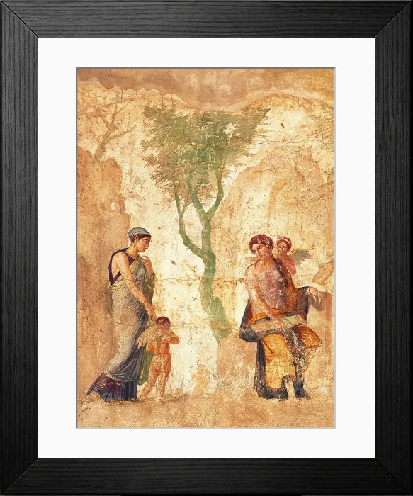 Framed Print : Eros is Punished, by unknown artist, 1-25, 1st Century A.D. ripped fresco, 154 x 116 cm - Italy, Campania, Naples, National Archaeological Museum, Room LXXI, inv. 9257. Detail Framed Print : Eros is Punished, by unknown artist, 1-25, 1st Century A.D. ripped fresco, 154 x 116 cm - Italy, Campania, Naples, National Archaeological Museum, Room LXXI, inv. 9257. Detail