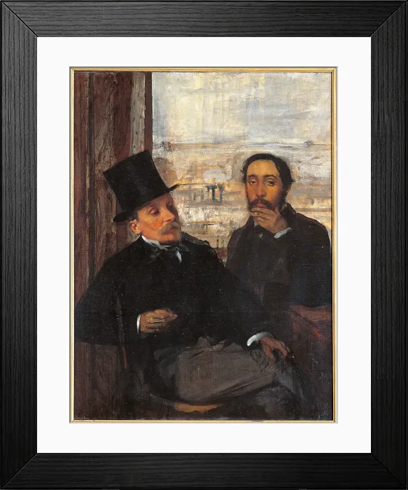 Framed Print : Degas and Evariste de Valernes, Painter and Friend of the Artist, by Edgar Degas, 1865 about, 19th Century, oil on canvas, cm 116 x 89 - France, Ile de France, Paris, Muse dOrsay