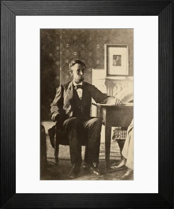 Framed Print : President Abraham Lincoln, photographed at the White House by Mathew B. Brady on April 20, 1864