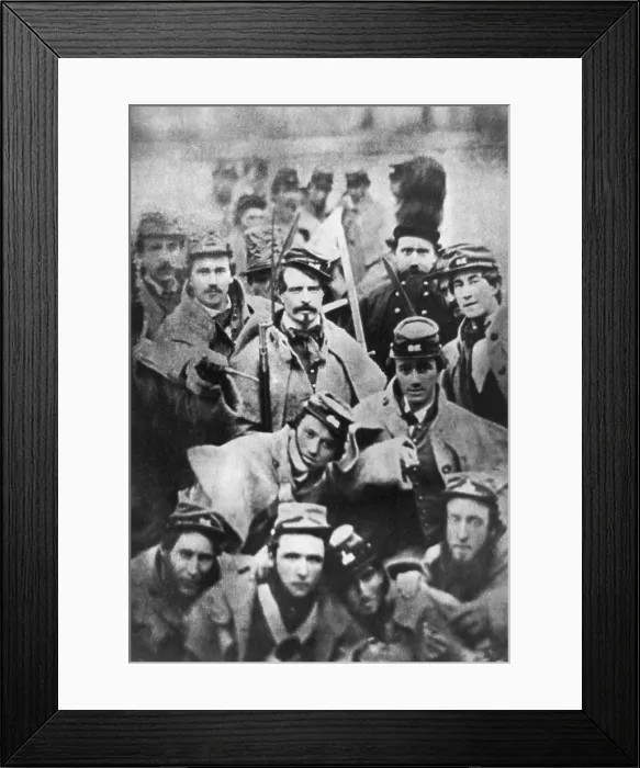 Framed Print : Soldiers from Richmond Grays at the execution of abolitionist, John Brown, in Charles Town, West Virginia