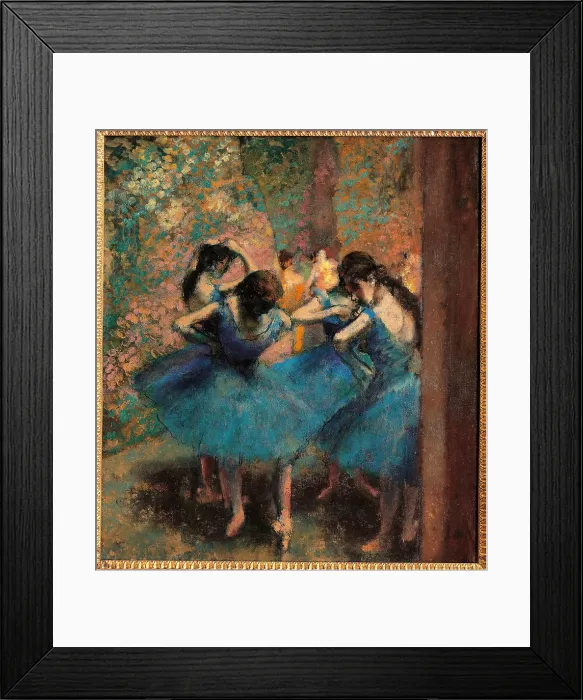 Framed Print : Dancers in Blue (Danseuses bleues), by Edgar Degas, 1893 about, 19th Century, oil on canvas, cm 86 x 75, 5 - France, Ile de France, Paris, Muse dOrsay. All