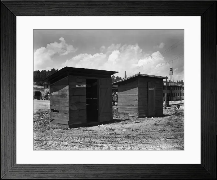 Framed Print : Separate But Equal privies for the construction workers at Clinton Engineer Works, 1943
