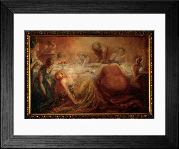 Framed Print : Bisi Fabbri Adriana, The Capital Vices, 1918, 20th Century, oil on canvas, Italy, Lombardy, Milan