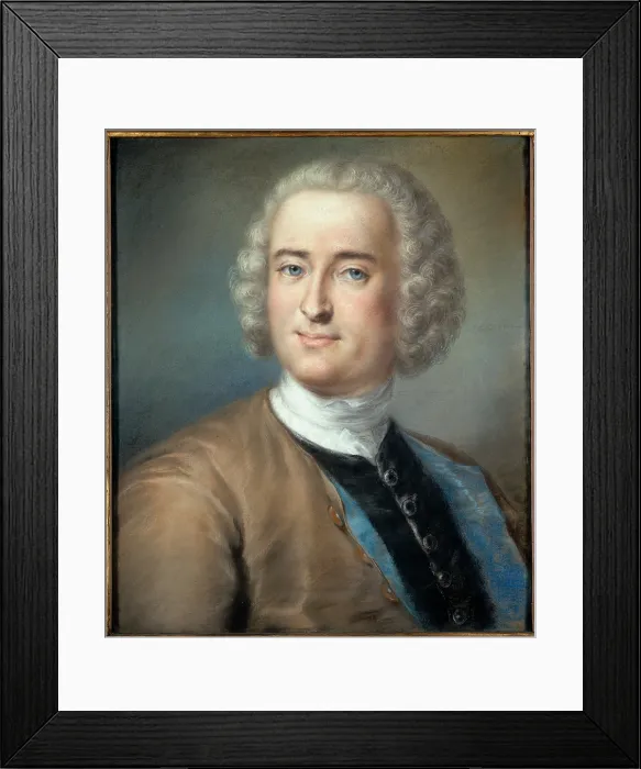 Framed Print : Carriera Rosalba, probably Carlevaris Marianna, Portrait of a Stranger, 18th Century, pastel on paper, Italy, Lombardy, Milan, Brera Art Gallery