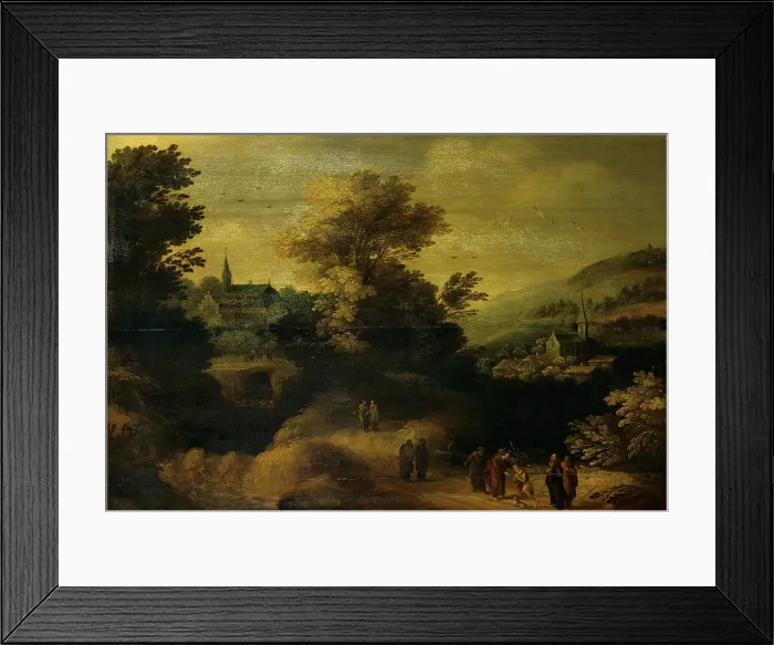 Framed Print : probably probably Flemish painter, Landscape with the Healing of the Blind Man, 17th Century, oil on panel, Italy, Lombardy, Milan, Brera Art Gallery Framed Print : probably probably Flemish painter, Landscape with the Healing of the Blind Man, 17th Century, oil on panel, Italy, Lombardy, Milan, Brera Art Gallery