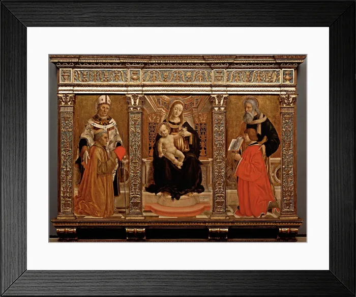 Framed Print : Lombardi Marco, Giovanni Antonio da Cant, Assiano Triptych, 15th Century, wood carved, painted and gilded, Italy, Piemonte, Turin