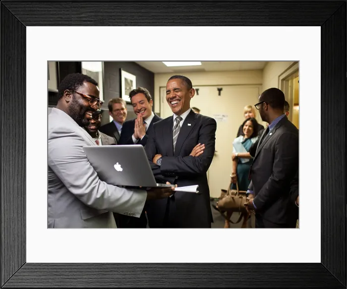 Framed Print : President Barack Obama and Jimmy Fallon before the taping of Late Night with Jimmy Fallon Framed Print : President Barack Obama and Jimmy Fallon before the taping of Late Night with Jimmy Fallon