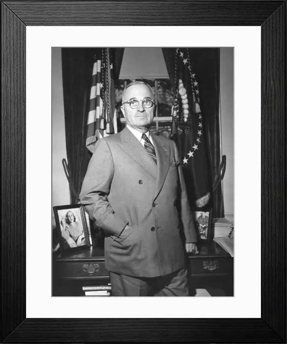 Framed Print : President Harry Truman at the White House office, April 5, 1946. - (BSLOC_2014_15_11) Framed Print : President Harry Truman at the White House office, April 5, 1946. - (BSLOC_2014_15_11)