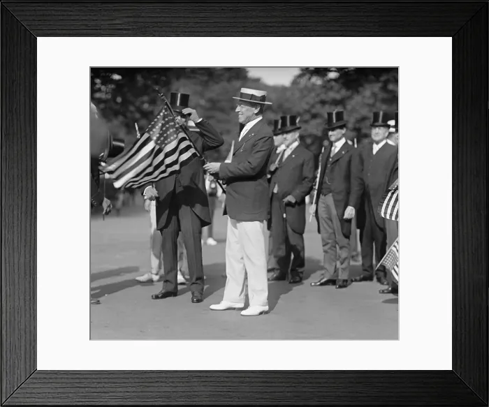 Framed Print : President Woodrow Wilson about to lead the Great Draft Parade down Pennsylvania Ave. Sept 5, 1917