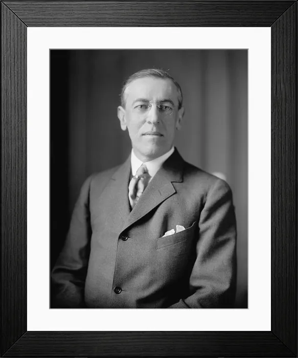 Framed Print : President Woodrow Wilson, waist up portrait, looking into camera, c. 1913-1919 (BSLOC_2016_11_6) Framed Print : President Woodrow Wilson, waist up portrait, looking into camera, c. 1913-1919 (BSLOC_2016_11_6)