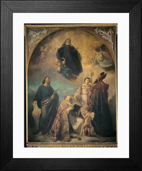 Framed Print : Glory of Saint Verdiana, by Annibale Gatti, 1858 - 1864, 19th Century, - Italy, Tuscany, Florence, Castelfiorentino, Santa Verdiana Collegiate church. All