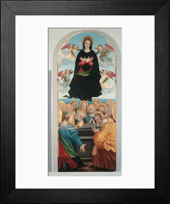 Framed Print : Our Lady of the Assumption, by workshop Giovenone Girolamo, 15th Century, - Italy, Lombardy, Milan, Brera art gallery. All